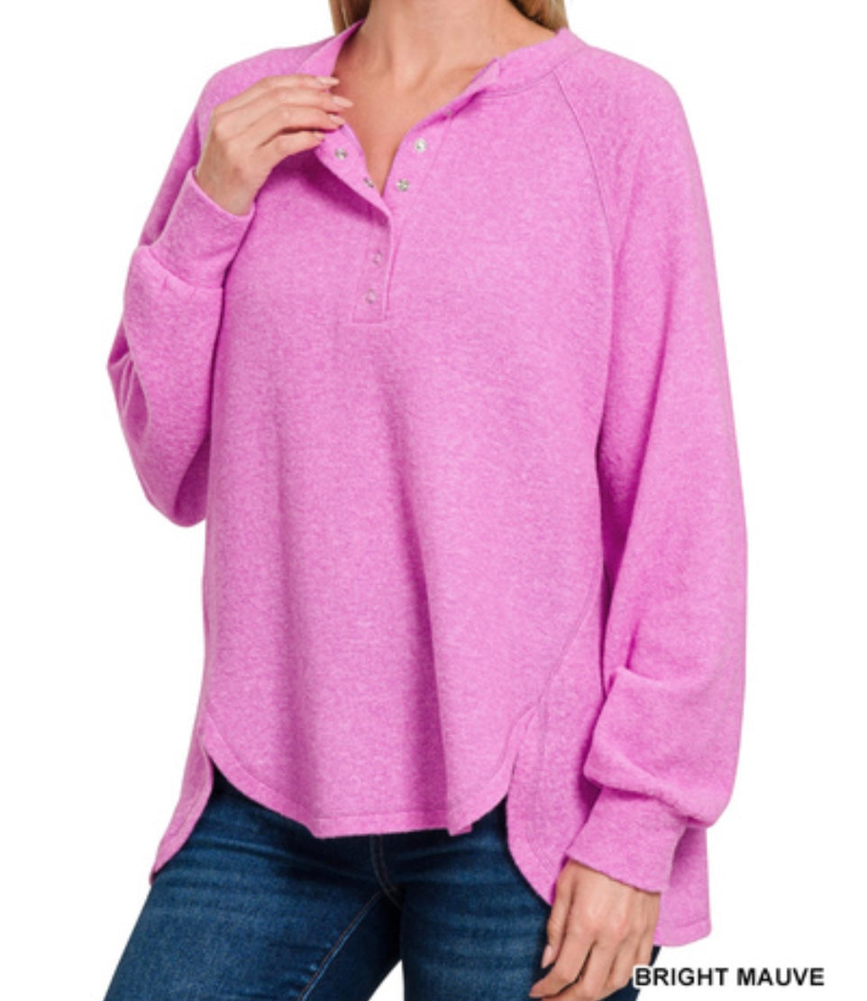 Mauve Oversized Melange Sweater