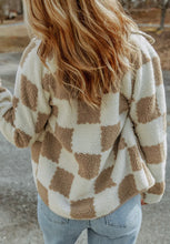 Load image into Gallery viewer, Brown Checkered Sherpa Jacket
